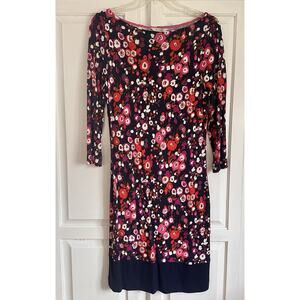 Boden Floral Shift Dress Size 8 Knee Length Long Sleeve Classic Dainty Party
